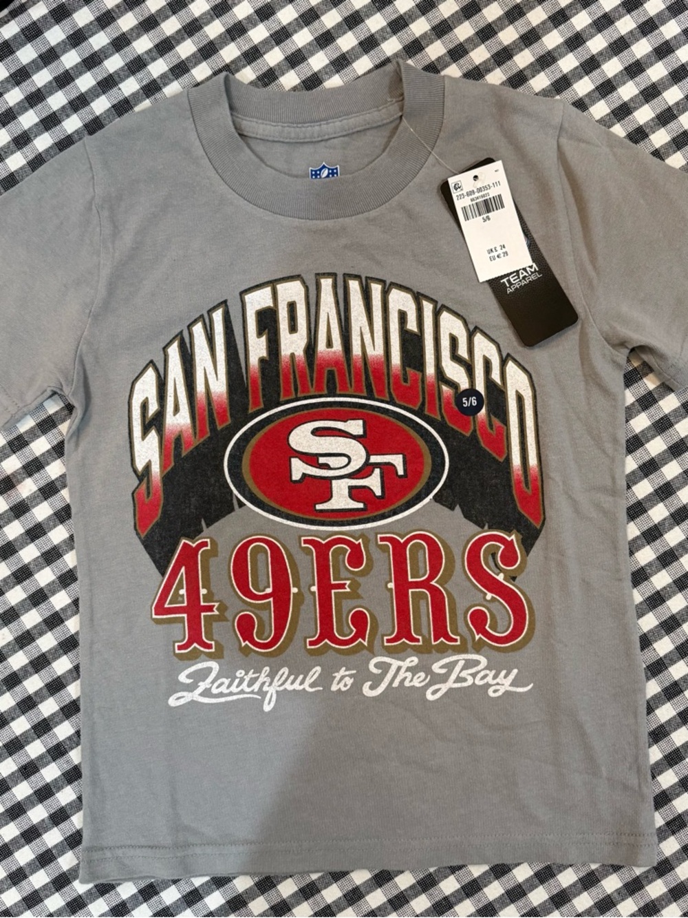 NFL San Francisco 49ers Gray Tee with Red & Black Graphics